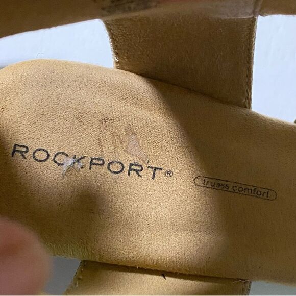 Rockport Comfort Women's Metallic Low Wedge Strappy adjustable Sandals 9 - Picture 7 of 14